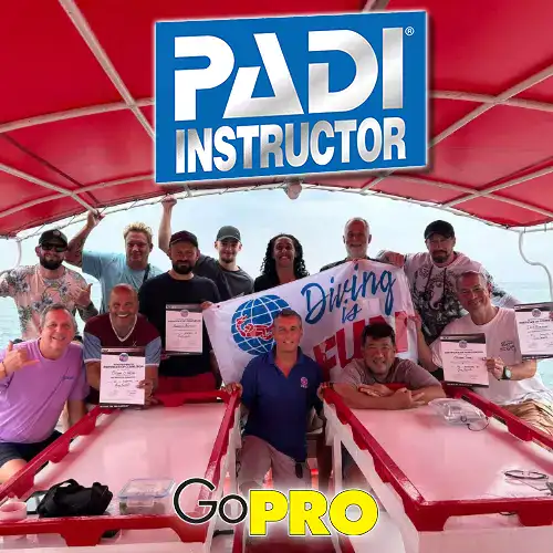 PADI Course Director Gary Phillips with instructor candidates