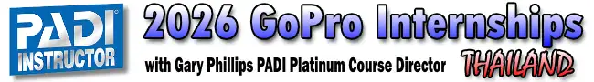 PADI Instructor 2026 GoPro Internship Banner